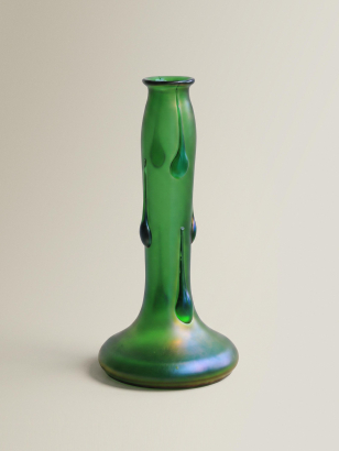 Art Nouveau Green Glass Vase