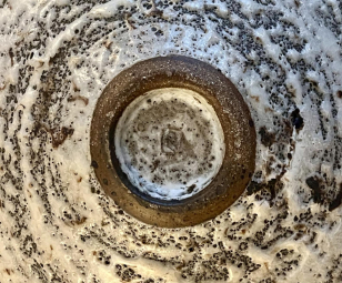 'Volcanic' Shallow Bowl by Lucie Rie