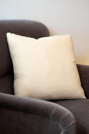 Large Plain Cushion in Ridged Silk