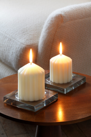 Fluted Candle - Fireside