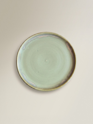 Ceramic Plate in Moss Green