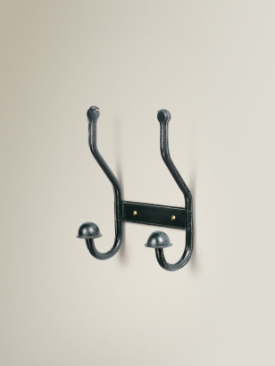 Stitched Leather Double Coat Hook