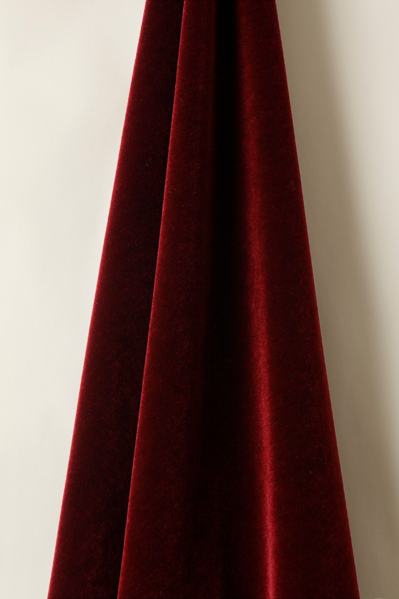 Mohair Velvet in Claret