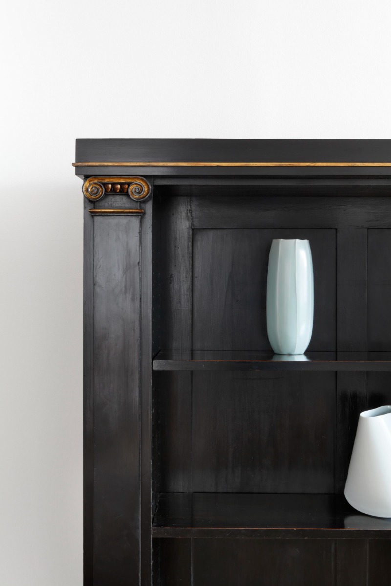 Ebonised and Parcel Gilt Open Bookcase