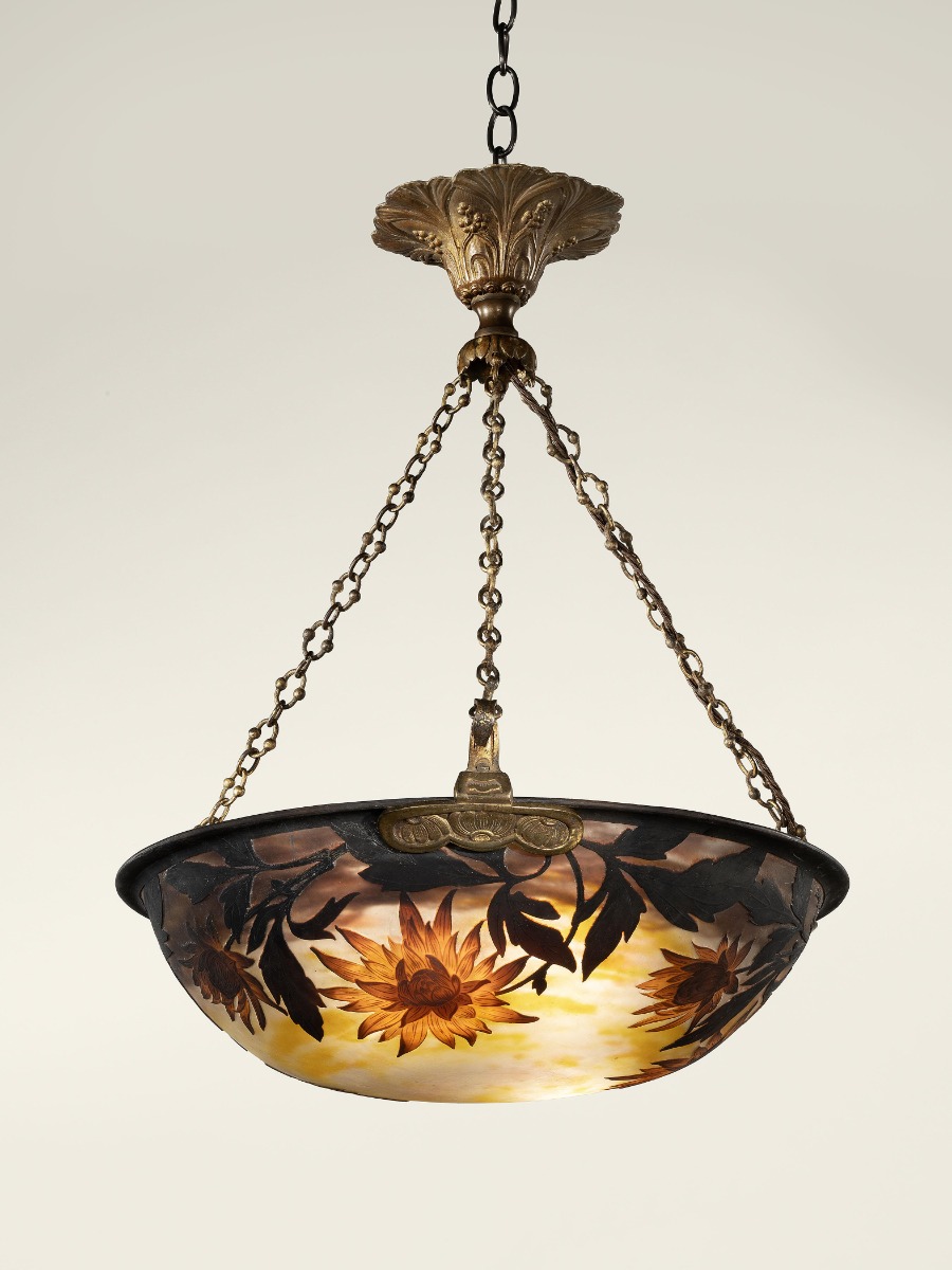 Art Nouveau 'Dahlias' Plafonnier