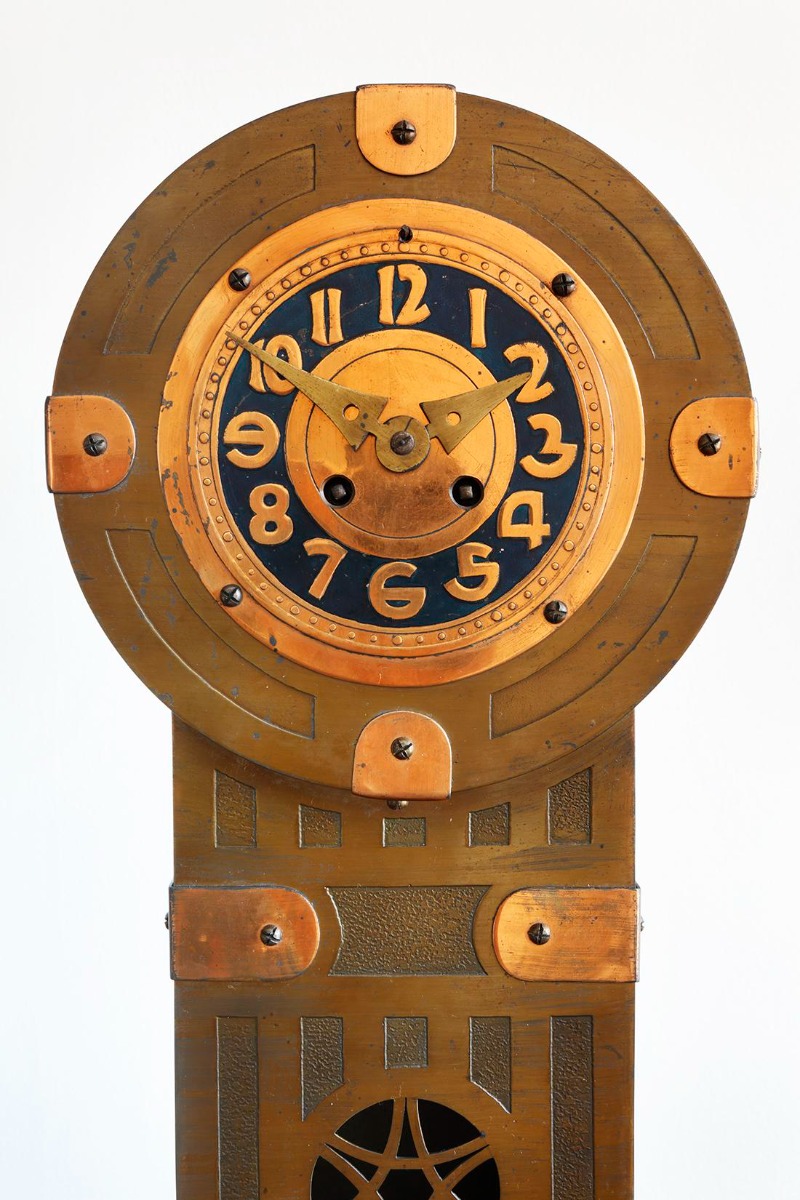 Art Nouveau Brass and Copper Garniture